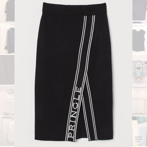 Pringle of Scotland & H&M Knit Black Logo Skirt